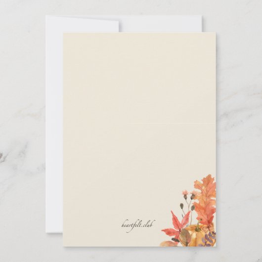 Fantastischer Fall Erntedank Einladung (Rückseite)