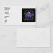 Fantastischer farbiger Pferdeentwurf, schwarze Visitenkarte (Vorne/Hinten)