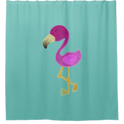 Fantastischer Flamingo Duschvorhang (Vorderseite)