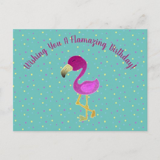 Fantastischer Flamingo Feiertagspostkarte (Vorderseite)