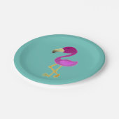 Fantastischer Flamingo Pappteller (Schrägansicht)