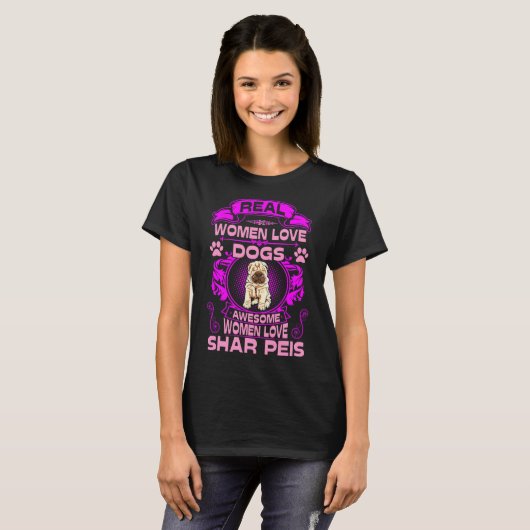 Fantastischer Frauen-Liebe Shar Peis Hund Pets T-Shirt (Vorne ganz)