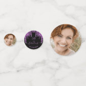 Fantastischer Geburtstag schwarzer lila Glitzer Fo Konfetti (Vorderseiten)