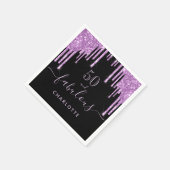 Fantastischer Geburtstag schwarzer lila Glitzer Fu Serviette (Ecke)