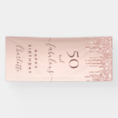 Fantastischer Geburtstagsgeschenk Glitzer Rose Gol Banner (Horizontal)