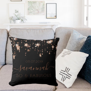 Fantastischer Geburtstagsschwarzer goldener Funkel Kissen
