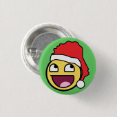 Fantastischer Gesichts-Sankt-Knopf Button (Vorne & Hinten)