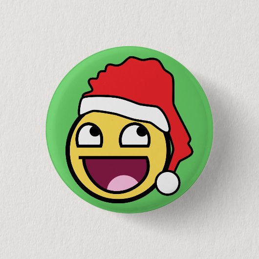 Fantastischer Gesichts-Sankt-Knopf Button (Vorderseite)