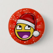 Fantastischer Gesichts-Weihnachtssankt-Knopf Button (Vorderseite)