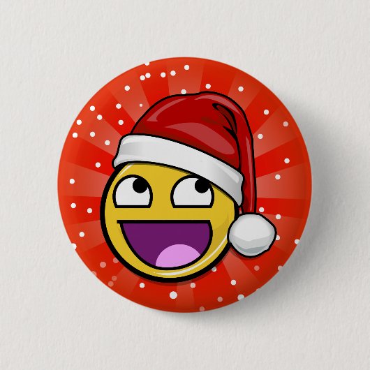 Fantastischer Gesichts-Weihnachtssankt-Knopf Button (Vorderseite)