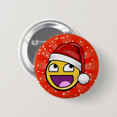 Fantastischer Gesichts-Weihnachtssankt-Knopf Button (Vorne & Hinten)