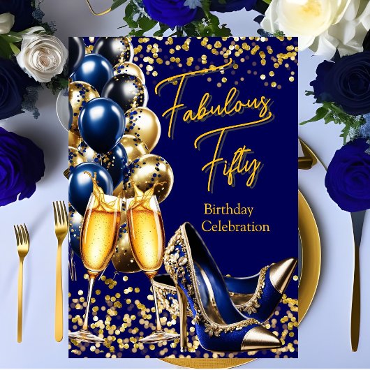 Fantastischer Glitzer Royal Blue Gold Heelse Champ Einladung