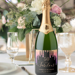 Fantastischer Glitzer zum Geburtstag Schaumweinetikett