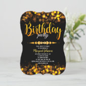 Fantastischer Golden Glitzer Party laden Einladung (Stehend Vorderseite)