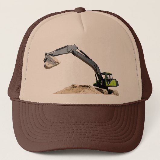 Fantastischer großer grüner Bau-Bagger #4 Truckerkappe (Vorderseite)