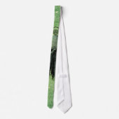 Fantastischer grüner Schädel mit Grunge Krawatte (Rückseite)