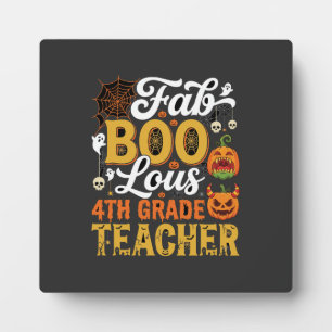 Fantastischer Halloween-Lehrer der 4. Klasse Fotoplatte