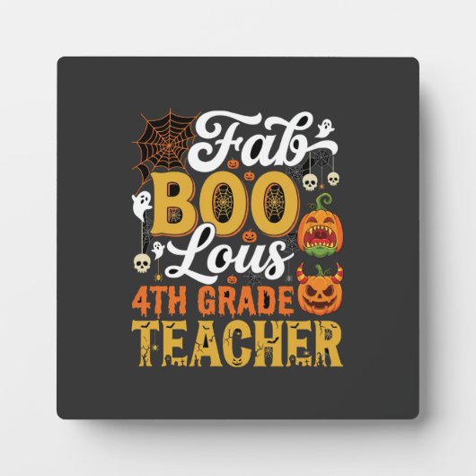 Fantastischer Halloween-Lehrer der 4. Klasse Fotoplatte (Vorderseite)