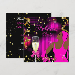 Fantastischer heißrosa Glitter-Diva-Geburtstag Einladung
