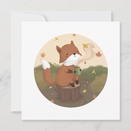 Fantastischer Herbst: Fuchs Einladung (Vorderseite)