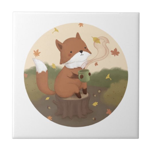 Fantastischer Herbst: Fuchs Fliese (Vorderseite)