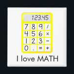 Fantastischer i-Liebe Mathe-Taschenrechner Magnet<br><div class="desc">Ein fantastischer Magnet,  dass Sie Ihre Selbst machen können,  dieser ist für den Liebhaber von Mathe.  Einen gelben Taschenrechner mit "mir kennzeichnend Liebe MATHE",  das in schwarzen Schriftart,  Sie werde die Liebe geschrieben wird,  die dieses auf Ihrem Kühlschrank sieht.  

Clipart Entwurf durch Heidelbeerherzen,  LLC,  © www.Huckleberry-Hearts.com</div>