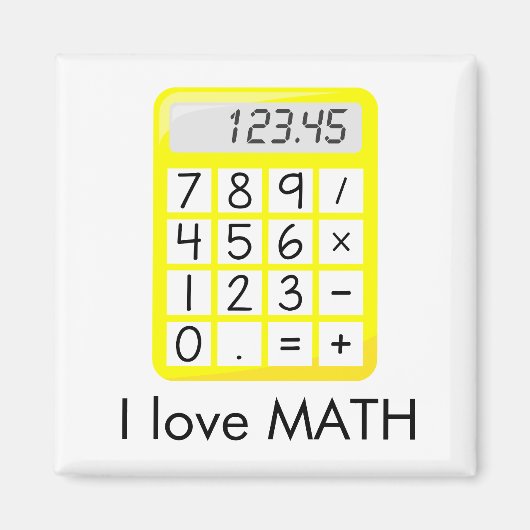 Fantastischer i-Liebe Mathe-Taschenrechner Magnet (Vorne)