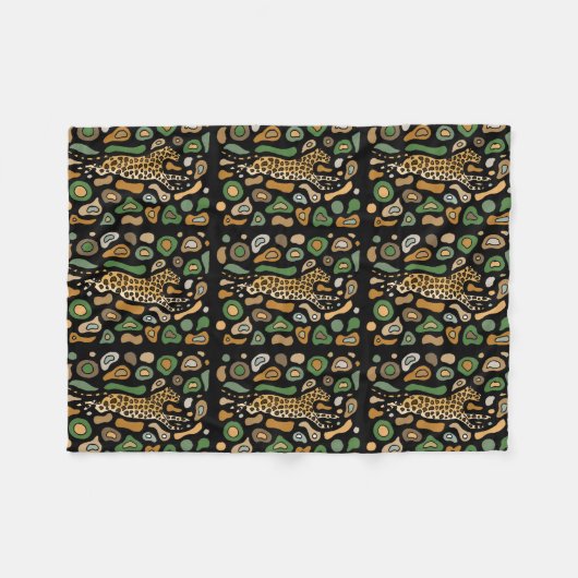Fantastischer Leopard-abstrakte Fleece-Decke Fleecedecke (Vorderseite (Horizontal))