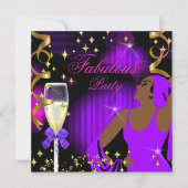 Fantastischer Lila Hot Pink Glitzer Diva Birthday Einladung (Vorderseite)