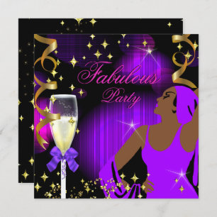 Fantastischer Lila Hot Pink Glitzer Diva Birthday Einladung