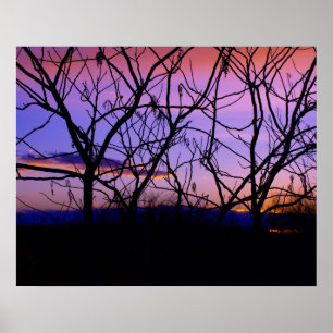 Fantastischer lila Sonnenuntergang mit Poster
