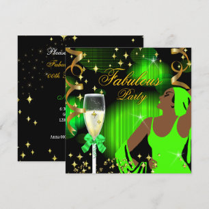 Fantastischer Limettengrüner Glitter Divas Geburts Einladung