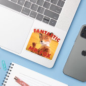 Fantastischer Mr. Fuchs Aufkleber (Laptop mit iPhone)