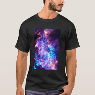 Fantastischer Nebel Abstrakter Raum Art 15 - Blau T-Shirt