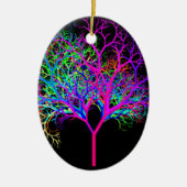 Fantastischer Neonbaum Keramik Ornament (Vorne)