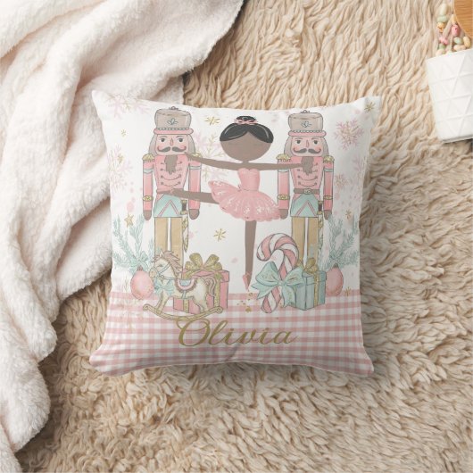 Fantastischer Nussknacker Pastellrosa Weihnachtsba Kissen (Decke)
