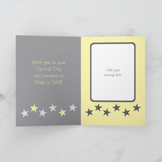 Fantastischer Onkel graugelber Geburtstag Karte (Innenseite)