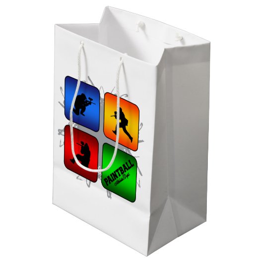 Fantastischer Paintball-städtische Art Mittlere Geschenktüte (Rückseite Schrägansicht)