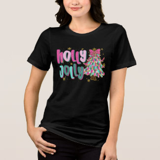 fantastischer Pinselstrich-Weihnachtsbaum - Holly Tri-Blend Shirt