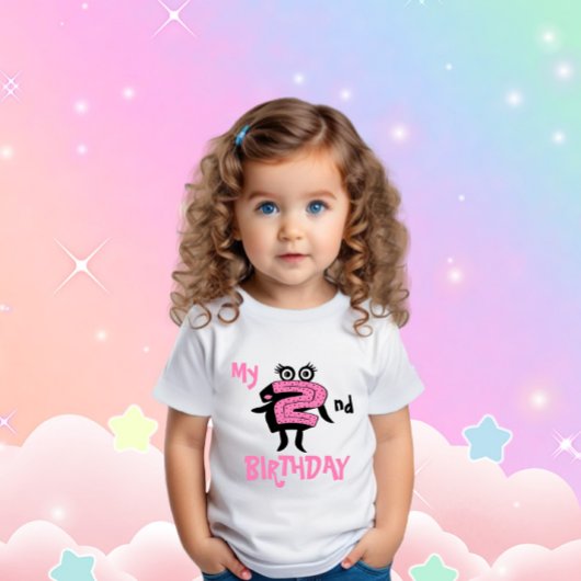 Fantastischer rosa Nummer zwei Baby-Bodysuit Baby T-shirt