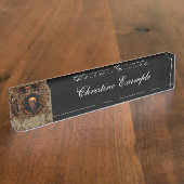 Fantastischer Schädel auf einem Rahmen Namensplakette (Seite)