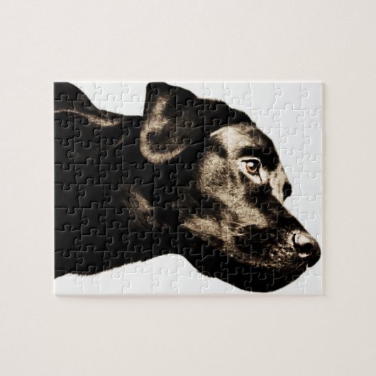 Fantastischer schwarzer Labrador-Retriever Puzzle (Horizontal)