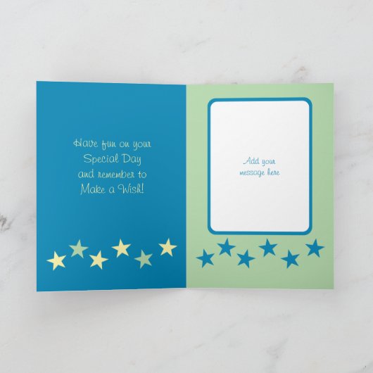 Fantastischer Schwiegerbruder, blau-gelber Geburts Karte (Innenseite)