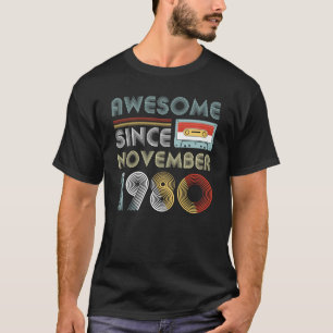 Fantastischer seit November 1980 Geburtstag Vintag T-Shirt