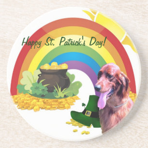 Fantastischer Setter-St Patrick TagesUntersetzer Sandstein Untersetzer