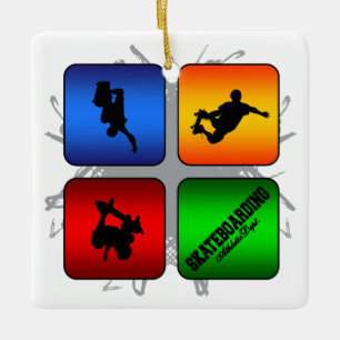 Fantastischer Skateboarding-städtische Art Keramikornament