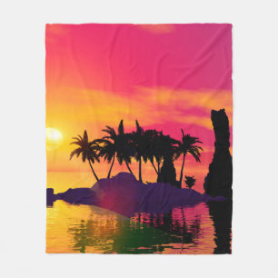 Fantastischer Sonnenuntergang im Rosa und im Gold Fleecedecke