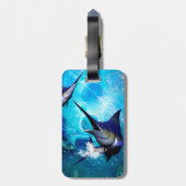 Fantastischer Speerfisch mit Blasen Gepäckanhänger (Rückseite vertikal)