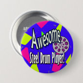 Fantastischer Stahl-TROMMEL-Spieler Button (Vorne & Hinten)