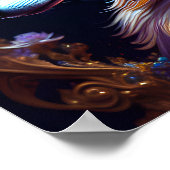 Fantastischer Starry Wolf Poster (Ecke)